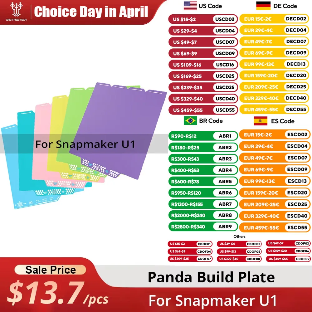 

Встроенная пластина BIGTREETCH Panda для 3D-принтера Snapmaker U1, двухсторонняя печать, 270x270 мм, стальной лист, нагревательная платформа