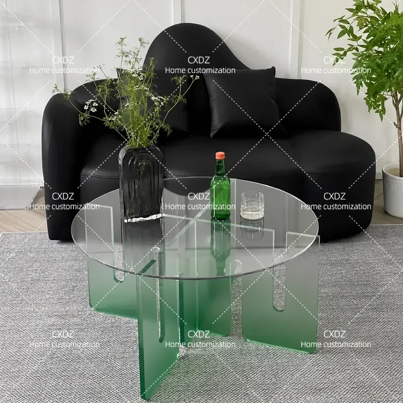 Modern Simple Acrylic Suspended Coffee Table Gradient Color Tea Table for Small Apartment Living Room Home Decor