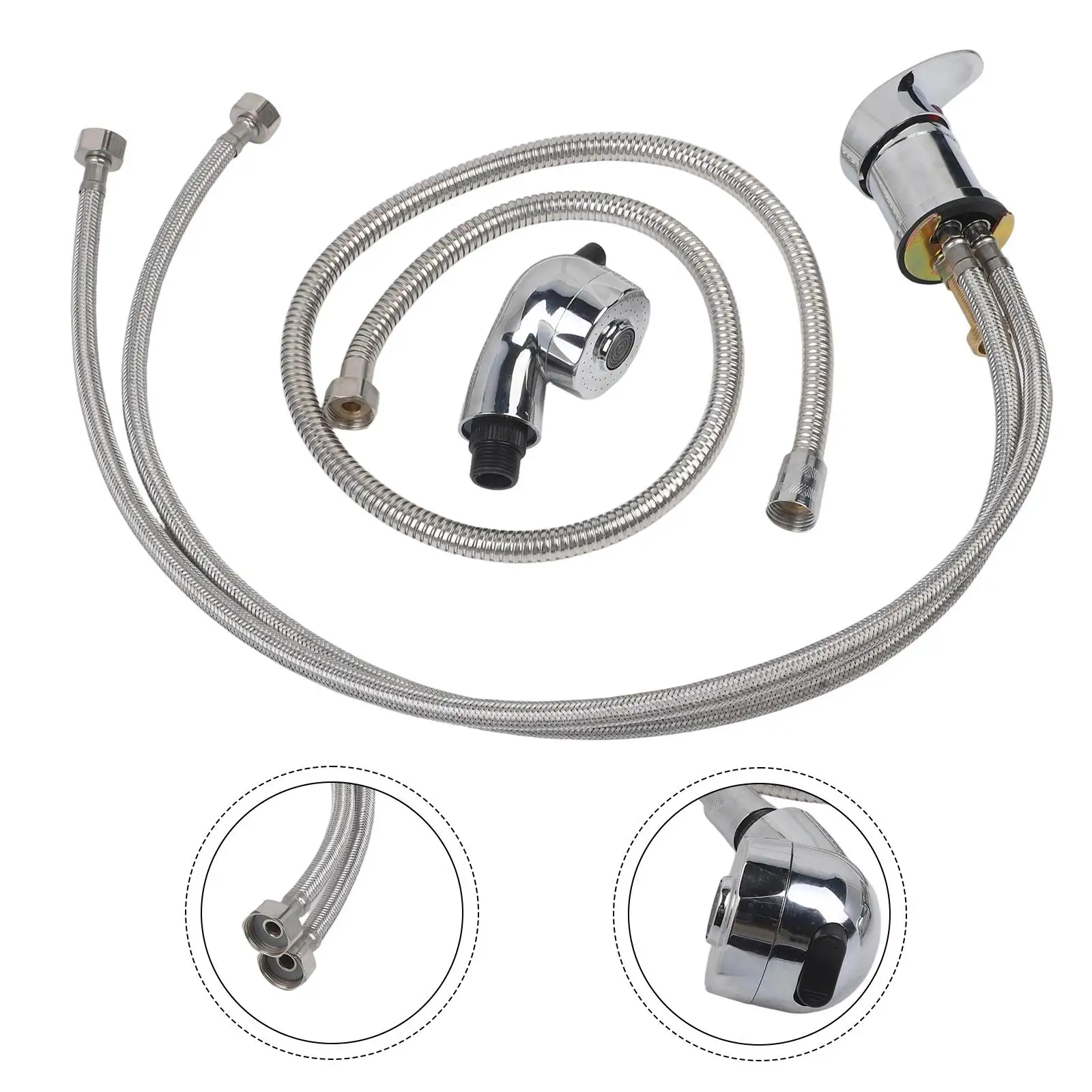 Hose Connector Hose Length 120cm Mixing Valve for Dual Function Nozzle for Easy Installation Kit Erosion Resistant Finish Home