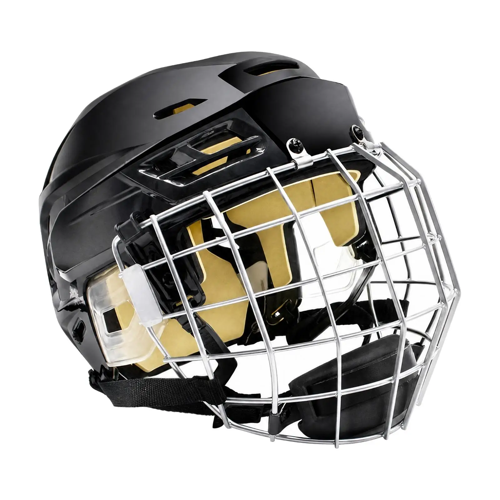ABS Hockey Protective Cap with Face Cage Ventilated Helmet for Skating Training and Ice Rink Play