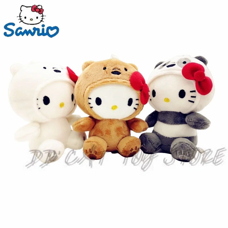 Sanurgente-Jouet en peluche Anime Hello Kitty, Kt Cos, Ours brun, Ours blanc, KrasnoCute Soft Stuffed Butter Pendant, Key EquiGifts for Kids, 10cm