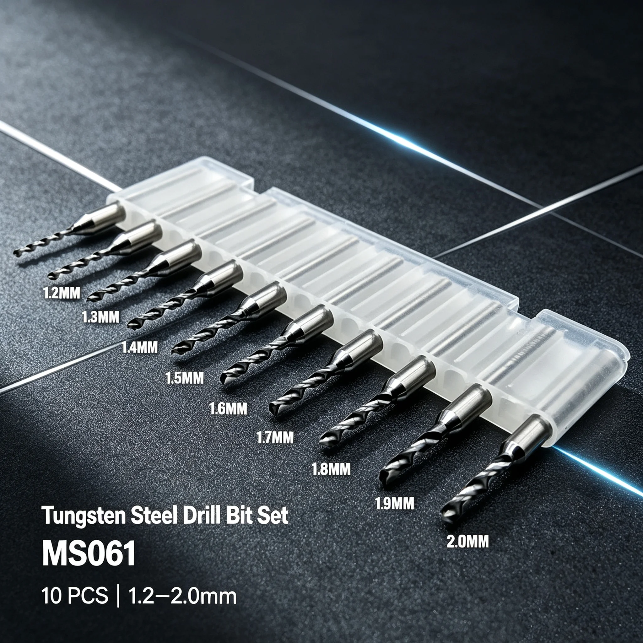 MSWZ MS061 0.1mm-3.0mm Drill Bits Tool Set (10pcs/lot) for ABS Plastic Model Drilling/Punching Hobby DIY Drill Bits