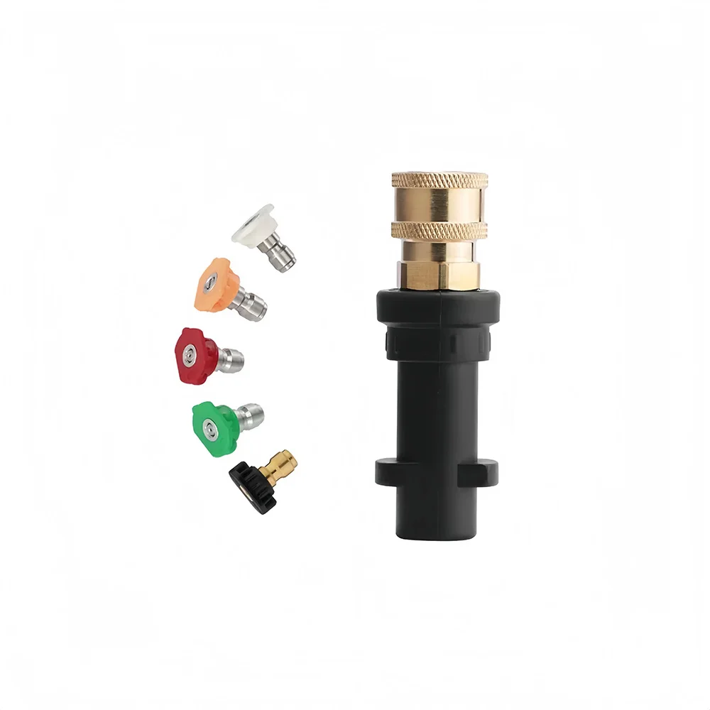 High Pressure Water Gun Foam Cannon Adapter Kit for Karcher K2 K3 K4 K5 K6 K7, Quick Connect with Color Nozzle Attachments