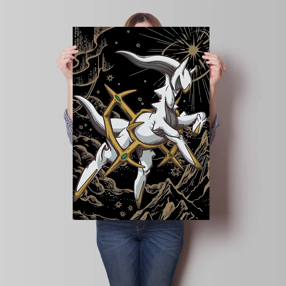 Pokemon Canvas HD Prints Arceus Classic Character Poster Not Fading High Quality Home Living Room Bedroom Wall Gifts Decorative