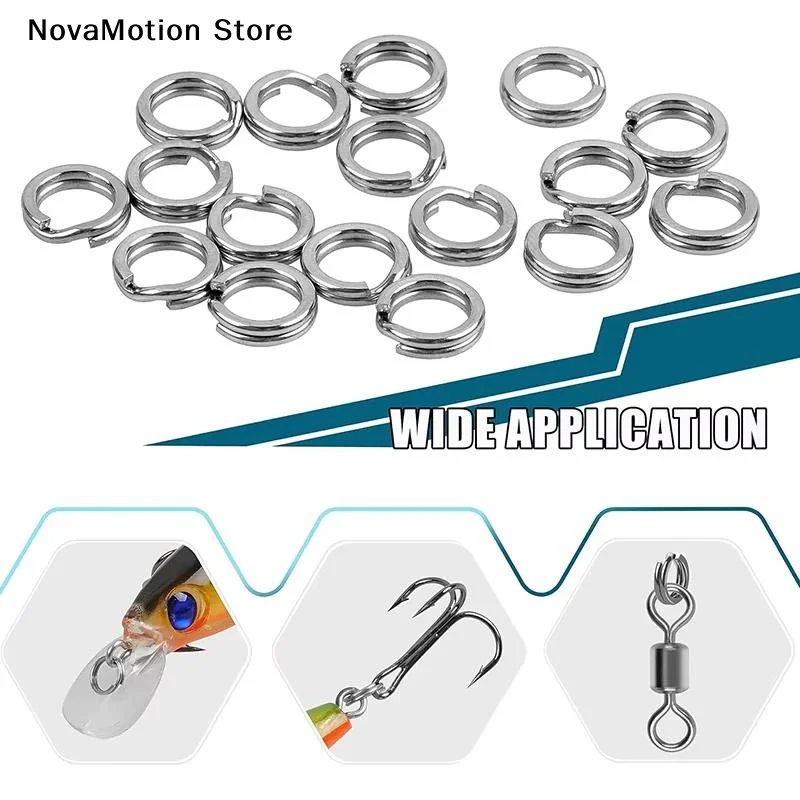 [NM]30Pcs/Set Of Stainless Steel Flat High-strength Improved Bait Flat Ring Small Double Ring Triple Hook Steel Ring Connector