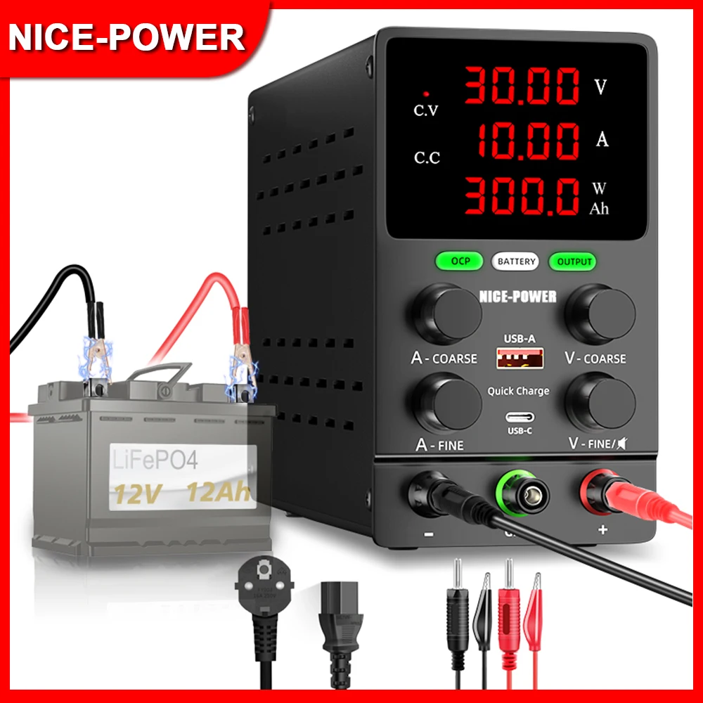 

Car Battery Charging Dedicated DC Power Supply Ah Display OCP Buzzer Alarm Switching Voltage Regulator Fullness Automatic Stop