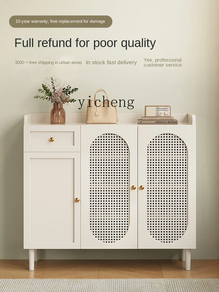 Shoe Cabinet Home Doorway Home Solid Wood Entrance Cabinet Large Capacity Storage Cabinet