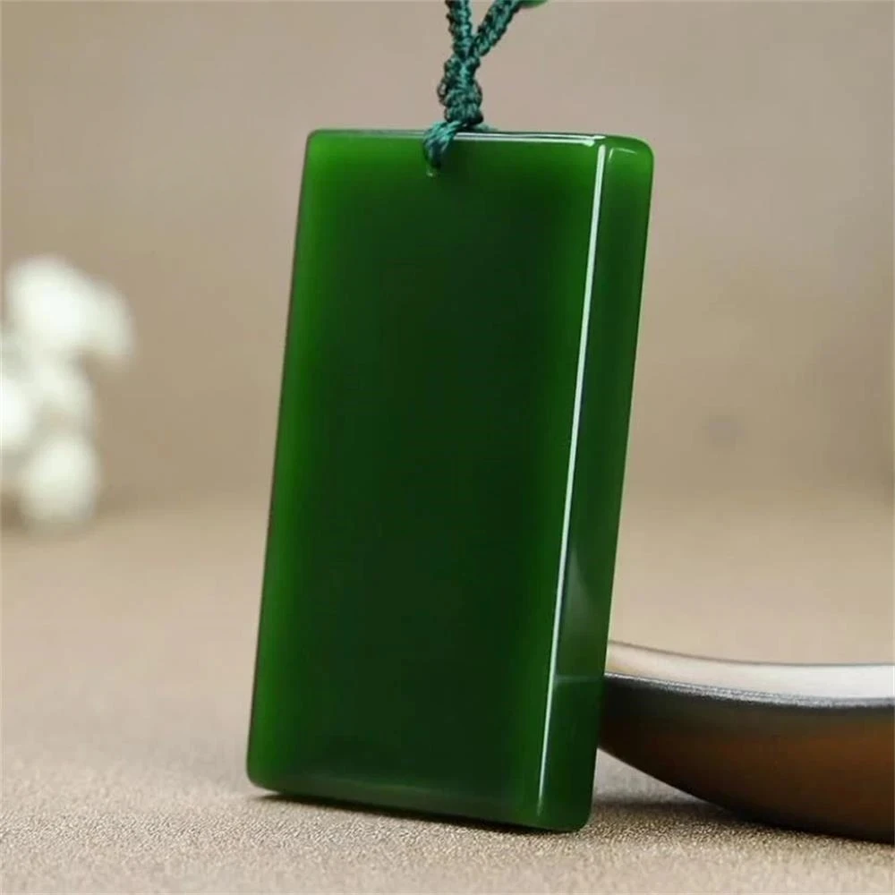 Natural Hetian Jasper Peace and Safety Sign Wushi Pai Pendant Exquisite Elegant Simple High-grade Couple Simple Fashion Jewelry