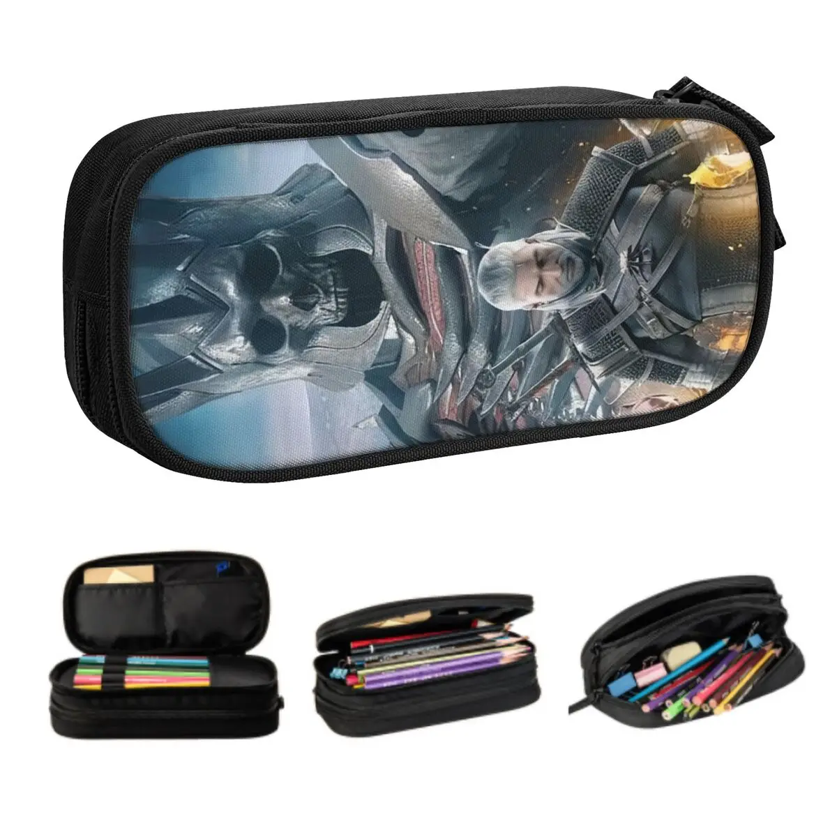 Estuches de lápices de acción de bruja, juego bonito personalizado para niño y niña, bolsa de lápices para juegos de rol de gran capacidad, accesorios escolares