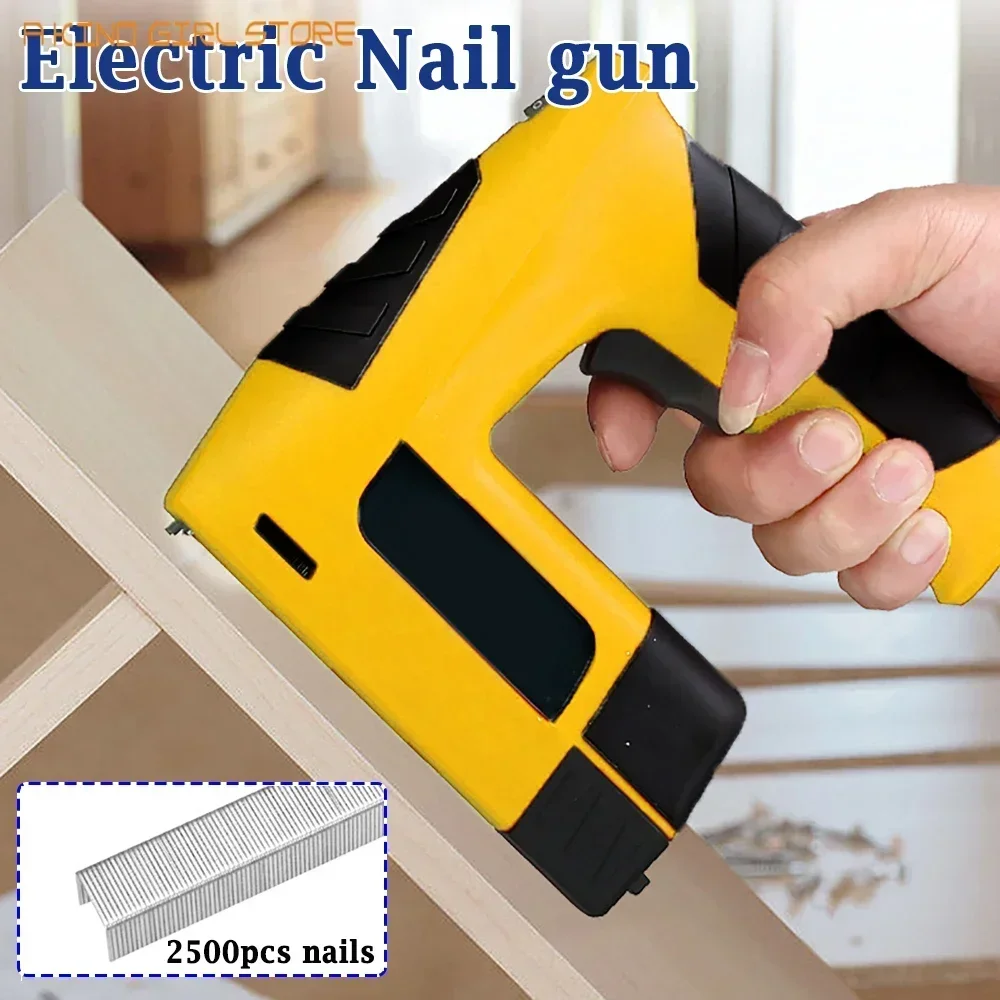 Electric Nail Gun Built-in 1500mAh Lithium Battery USB Rechargeable Portable Electric Stapler With 2500pcs Nails (6/8/10mm)