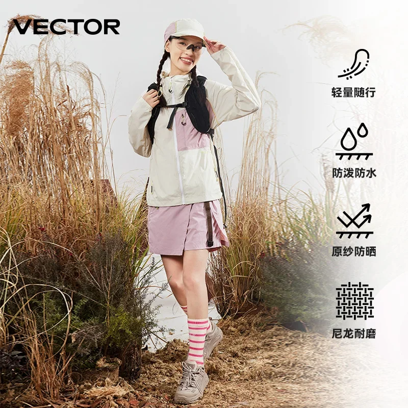 VECTOR Men Woman Windproof Hiking Jacket Waterproof Outdoor Sportswear UPF40+ Breathable Coat Camping and Outdoor Hiking