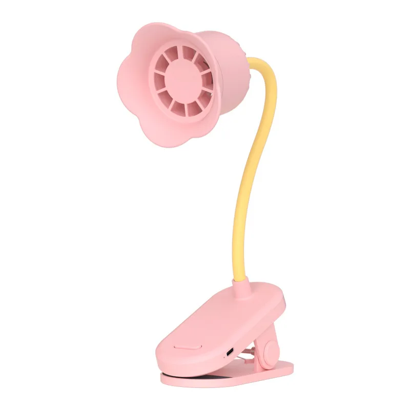 3-Speed Wind Chime Flower Clip Fan with Aroma Pad - Adjustable Angle, Portable Desk & Clip-on Fan - Perfect for Home Office。F12