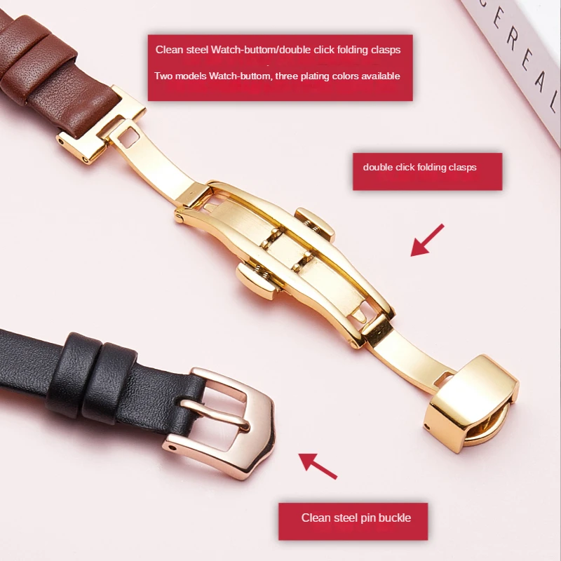 Genuine Leather Watch Band for Victoria Hyde Vh30079 Waterproof Sweat-Proof Soft Comfortable Women Watch Strap 10mm Wristband