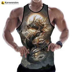 New China Dragon 3D Tank Tops Men Women Children Fashion Casual Streetwear Sleeveless Shirts Quick-drying T-shirt Men's Clothing