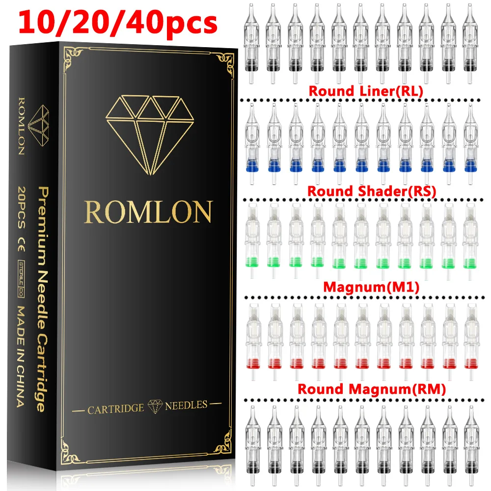 

40/20/10 шт., иглы для тату-картриджей RL/RS/RM/M1, одноразовые иглы для татуировки, индивидуальный пакет, поставка игл для татуировки