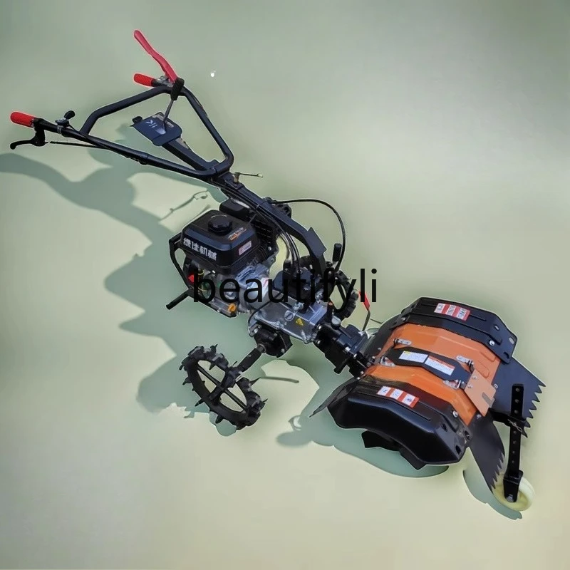 New four-wheel drive trencher trenching and soil cultivation micro-tiller soil loosening and weeding backfill