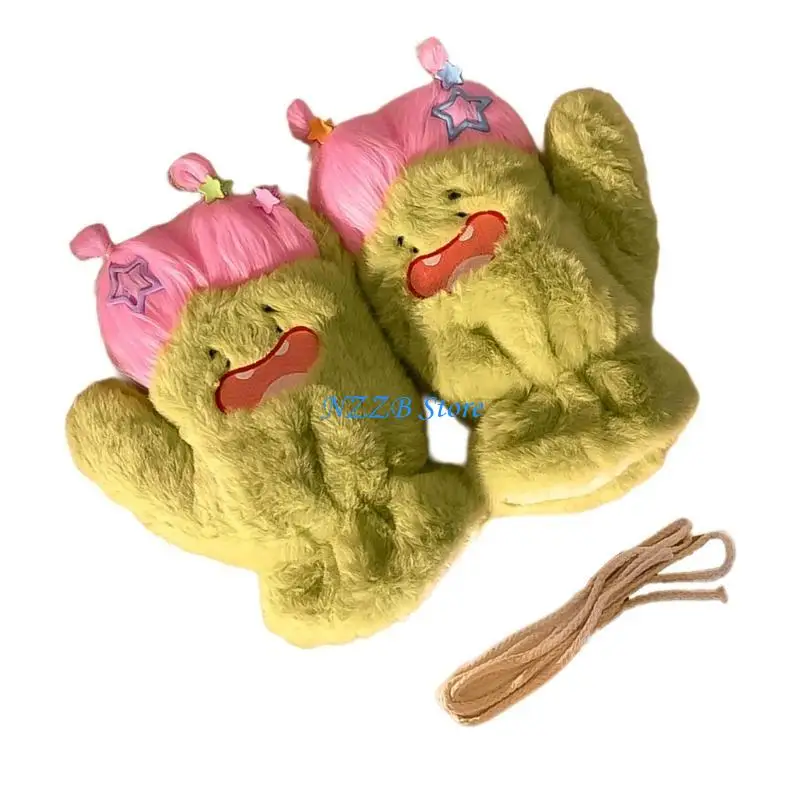 

T21F Trendy Quokka Thermal Gloves Warm for Girl Women Cartoon Gloves Full Finger