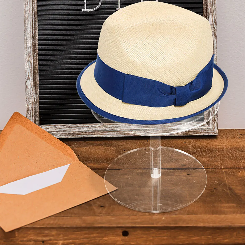 

Transparent Acrylic Hat Stand Desktop Table Light Shaped Cap Display Rack Hat Holder for Home Shop Storage Stand