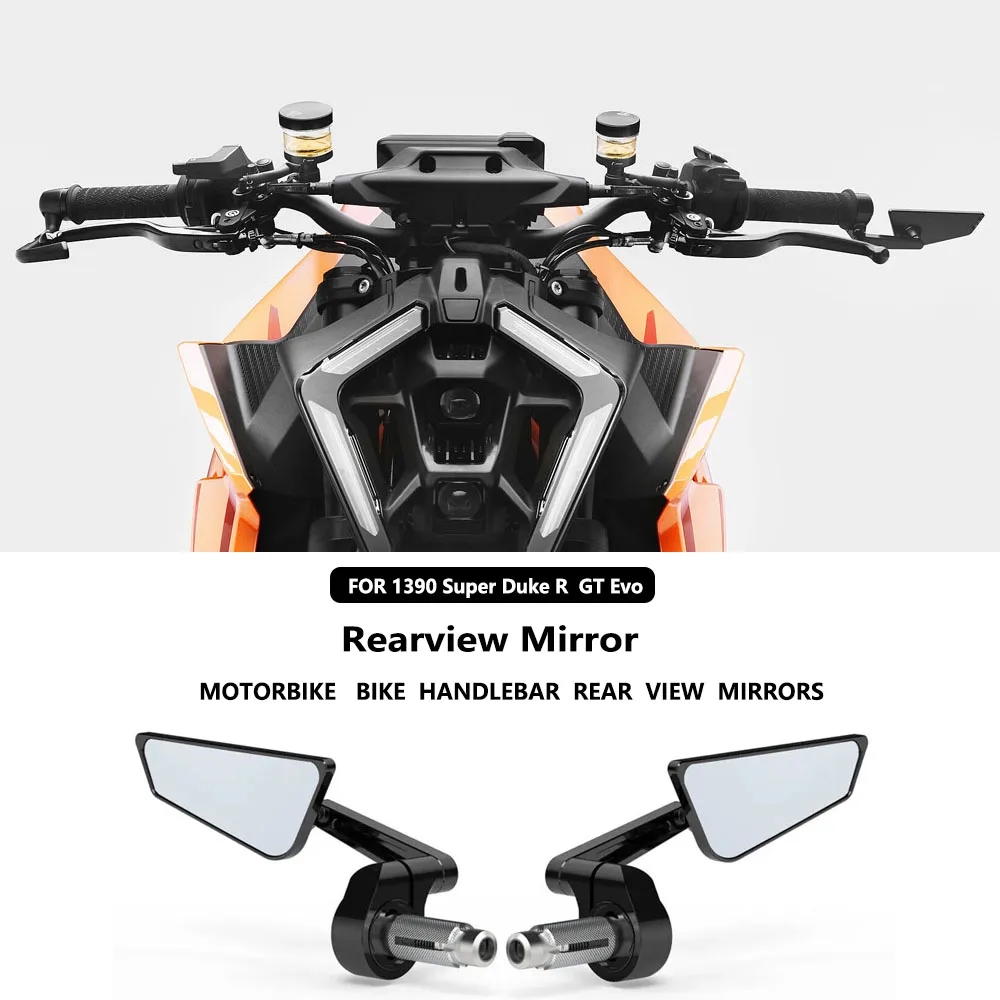 New Motorcycle Black Rearview Mirror Aluminum Rear View Mirrors For KTM 1390 SUPER DUKE R  EVO GT Aluminum Rear View Mirrors byB