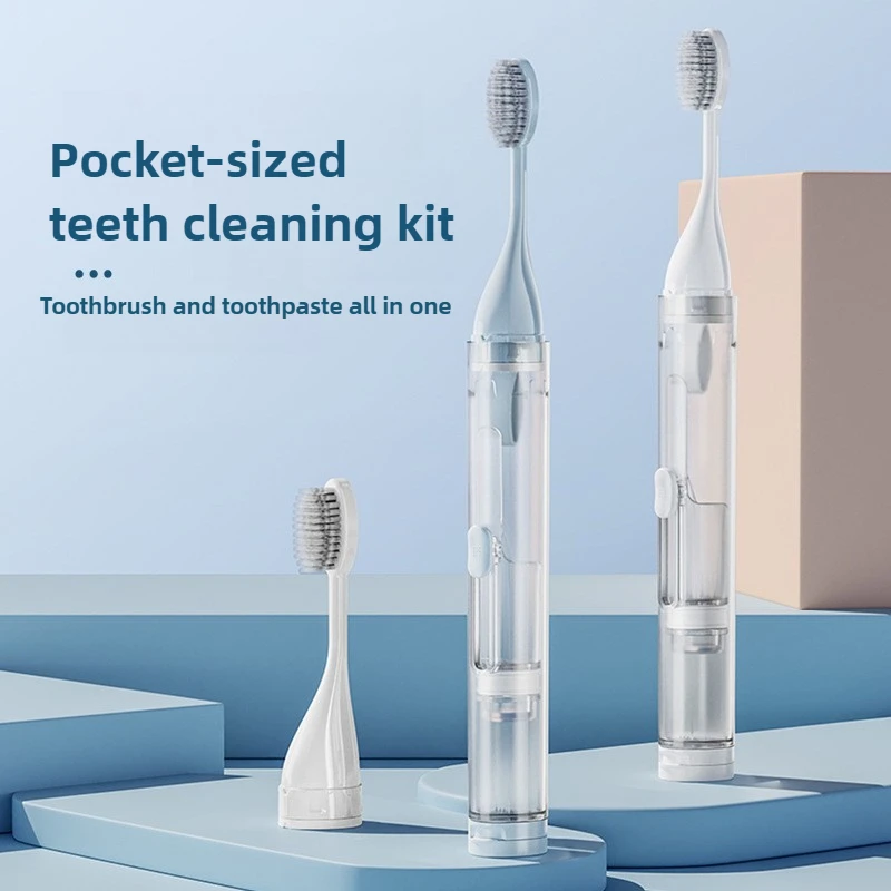 

Портативный дорожный набор зубных щеток, инструменты для чистки зубов с трубкой для зубной пасты, складная зубная щетка для пеших прогулок, держатель для кистей для путешествий