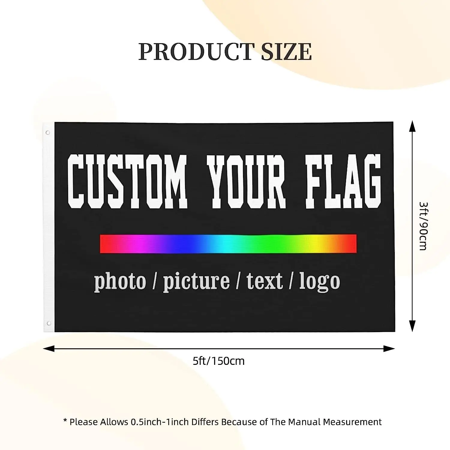 Custom Double Sided Flag 3x5 FT Personalized Outdoor Banners Design Print Your Own Photo/Logo/Text Customized Indoor Outdoor