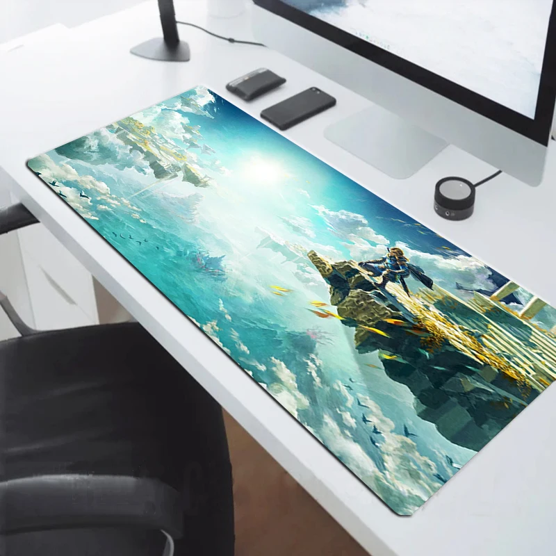 Zeldas Mousepad Anti-slip Mouse Gamer Pc Table Anime Extended Pad Setup Gaming Accessories Rubber Keyboard Desk Mat Cabinet Mats