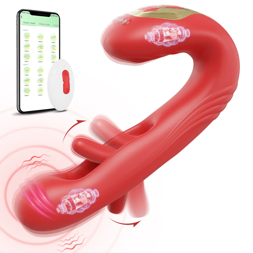 APP Remote Control G-Spot Clitoral Dual Stimulator Vibrator Dildo Masturbator Finger Flapping Tapping Sex Toy for Women Adult
