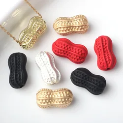 10pcs Alloy 5 Color Septal beads Peanut Pendant Women Earring Ornament Necklace Bracelet Jewelry DIY Handmade Accessories