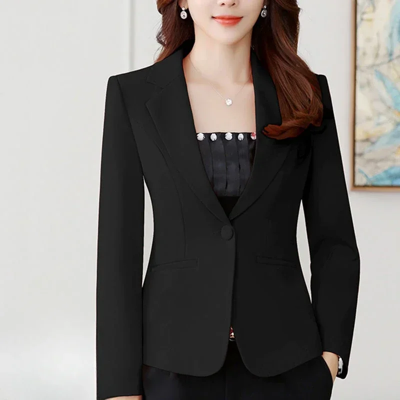 Pink Slim Fit Suit Jacket for Women Spring and Autumn Short-Sleeved Korean Style Casual Chic and Elegant Blazer Top for Women