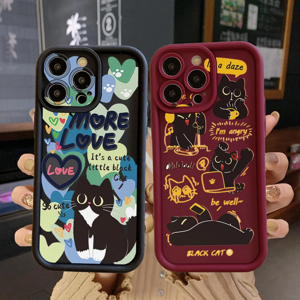 for VIVO Y17S Y27 T1X Y02S Y21S Y02 Y33S Y12S Y18 Y38 Cute Cats Full Protective Case Anti Drop Cover