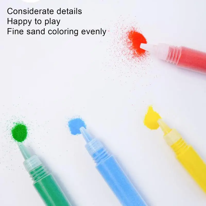 Sand Painting set For Kids Colorful Sand Painting Pictures Peel And Stick Kit 12 Colors Of Sand 16 Peel And Sprinkle Pictures