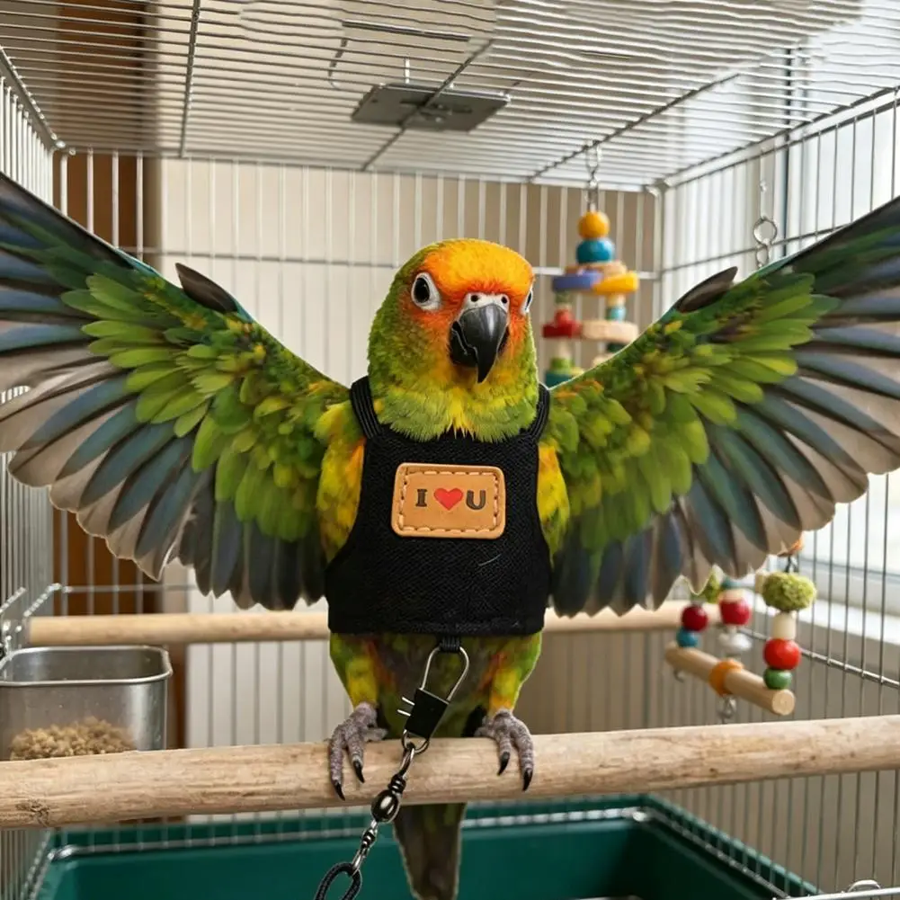 Lightweight Bird Harness Parrot Harness Escape-proof Bird Harness with 78.7-inch Leash Adjustable Parrot for Outdoor for Small