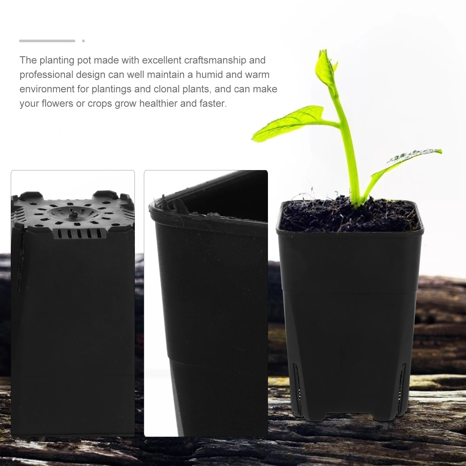 

20Pcs Plastic Nursery Flower Pots Balcony Planter Boxes Air Permeable Durable Garden Plant Containers Plastic Flower Pots