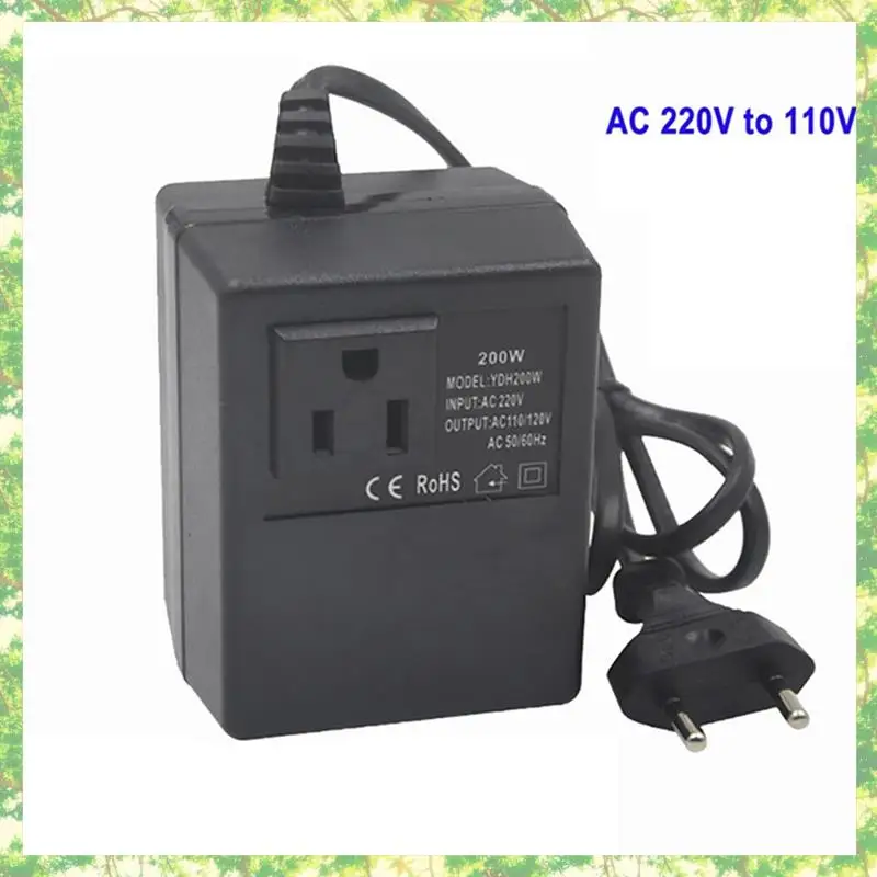 محول الطاقة الذكية منظم الجهد 220 فولت إلى 110 فولت محول جهد كهربي محول تنحى عكس 200 واط الاتحاد الأوروبي التوصيل