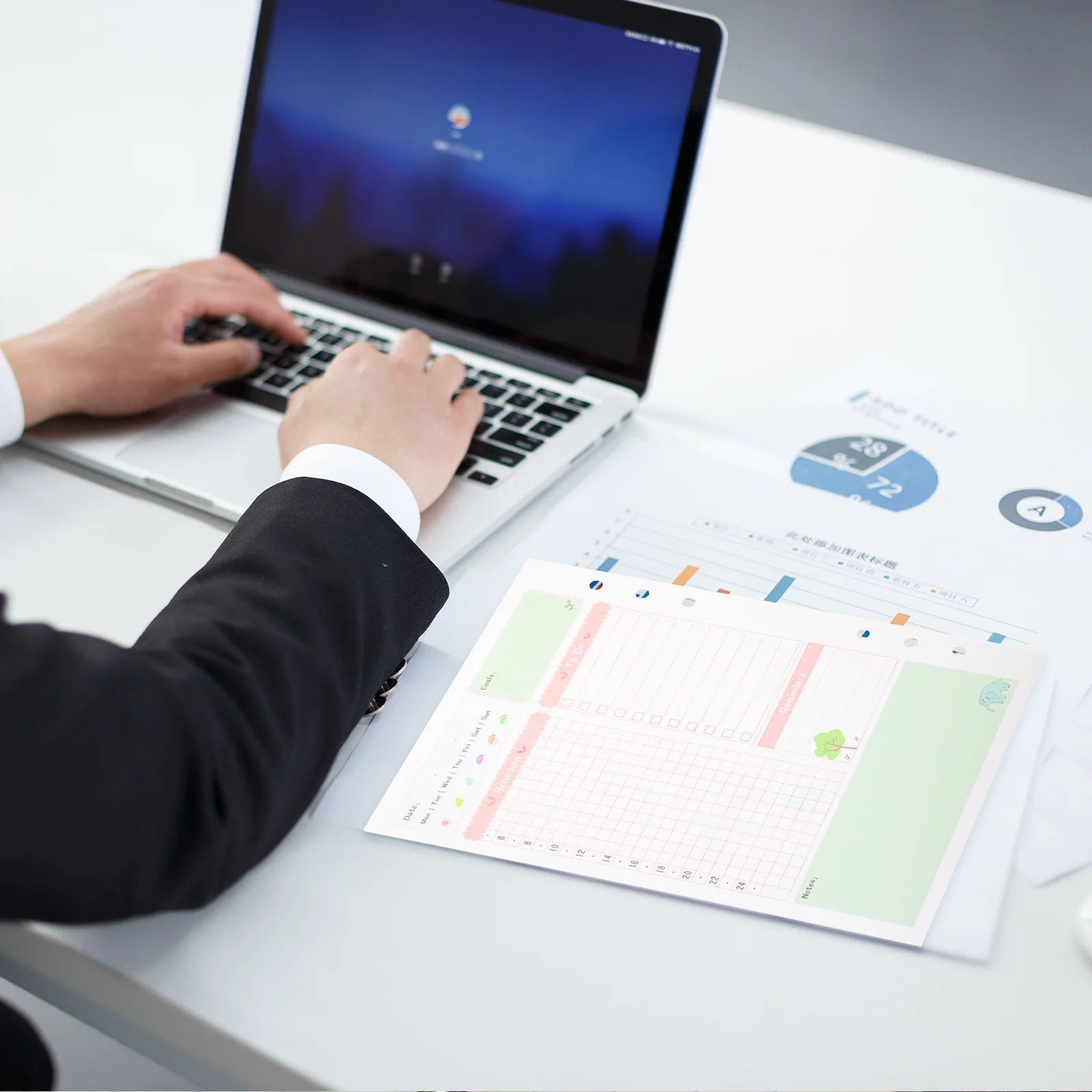 2 قطعة A5 عبوات ورق أوراق فضفاضة 6 ثقوب تصميم ملون مشرق مناسب دفتر ملاحظات حلزوني مخطط كتابة الرسم