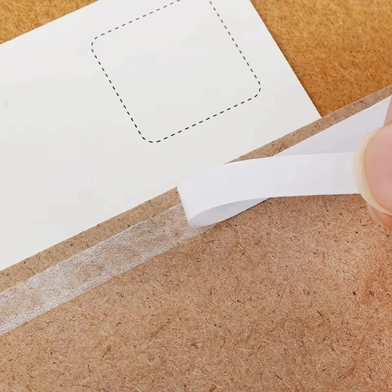 Self Adhesive Double Sided Tapes 6mm Ultra-thin White Strong Sticky Strips Paper Tape Stickers Sealers for Home Office School
