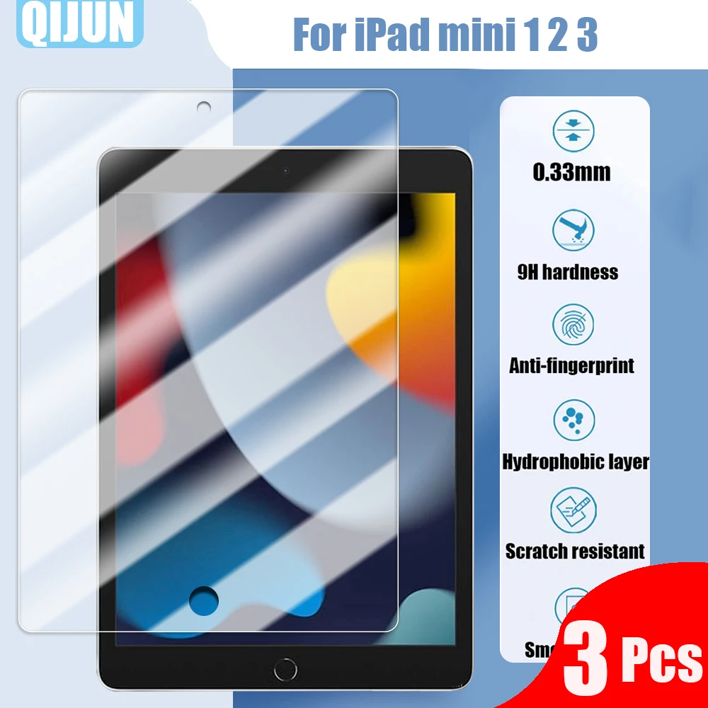 

Tablet Tempered glass film For Apple iPad mini 1 2 3 7.9" Explosion proof and scratch Anti fingerprint 3 Pcs A1432 A1489 A1599