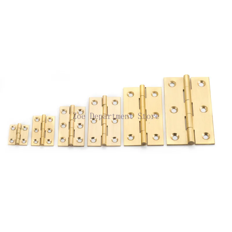 10 Pcs/Bag Brushed & Sealed Brass Hinges Jewelry Box Door Kitchen Cabinet Door Copper Hinges Small Box Exquisite Hinges