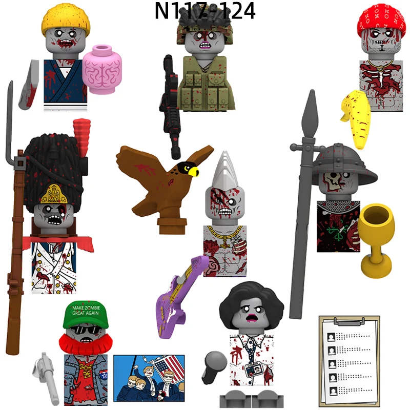 The Old Guard Crusader Chef MZGA Rock Philosophy Quickly Murderer Zombie Model Blocks MOC Bricks Set Gifts Toys N117-N124