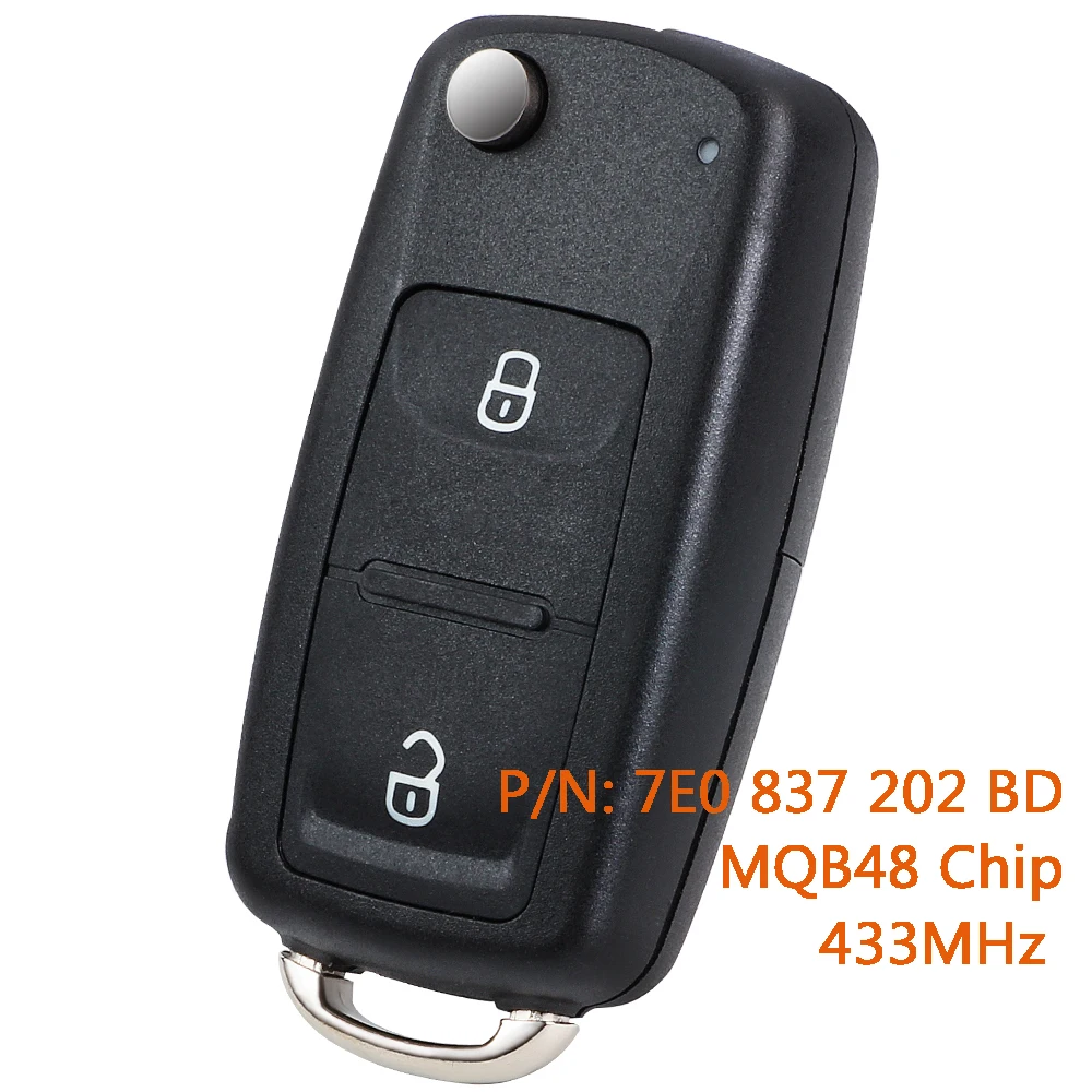 KEYECU 7E0 837 202 BD / 7E0837202BD 433MHz MQB48 Chip Smart Remote Key Fob for Volkswagen VW Amarok Transporter T6 2016-2017