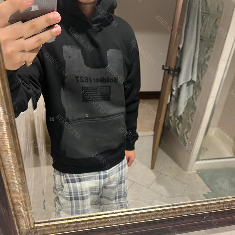 

Harajuku Мужская толстовка с капюшоном 2000-х годов Уличная одежда Повседневная Y2K Панк-рок Темный стиль Негабаритная толстовка с капюшоном в Европе и Америке