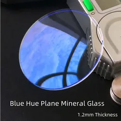 38-38.5mm Blue Hue Plane Mineral Watch Glass 1.2mm Thickness Flat Round Crystal Clear Front Cover Part for Watch Repair YZC211