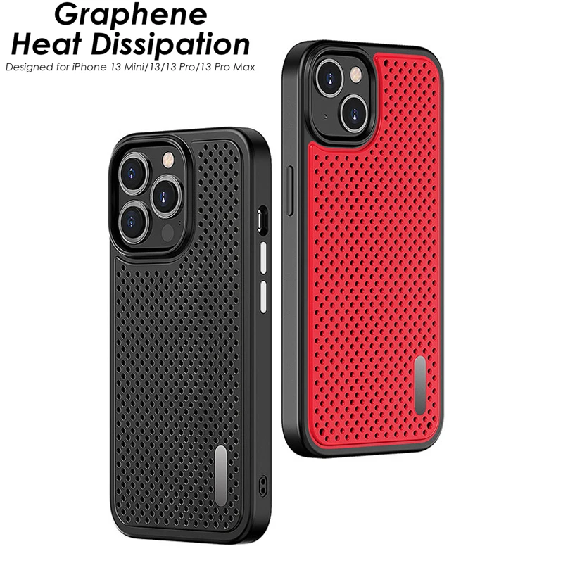 

Чехол для iPhone 13 Pro Max, 6,7 Графеновый теплоотвод, противоударный дышащий охлаждающий чехол для телефона iPhone 13 Pro Capa