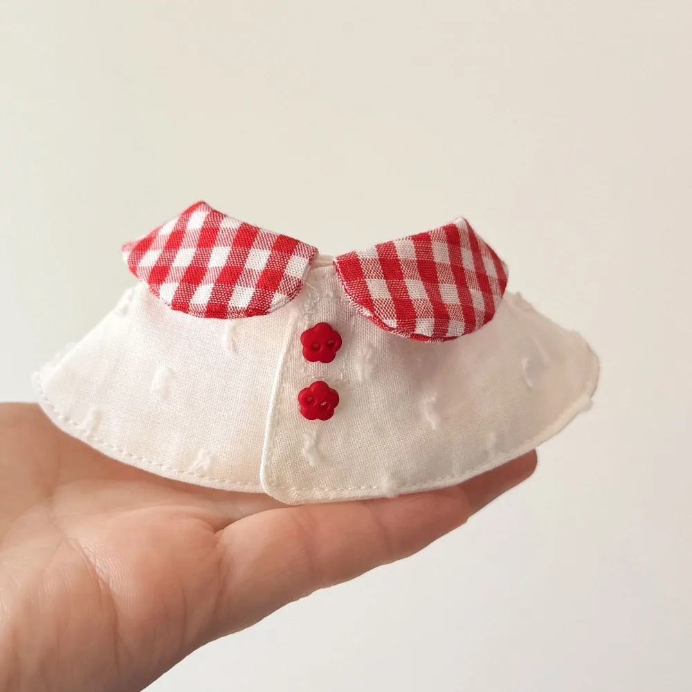 Macaron Outfit Doll Clothes Cotton Stuffed Doll Doll Dress Up Accessory Doll Costumes Checkered Doll Cloak Coat for 10cm Doll