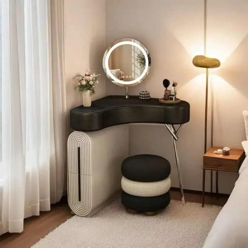 solid corner dressing table integrated locker dressing table space saving triangle dressing table bedroom hotel
