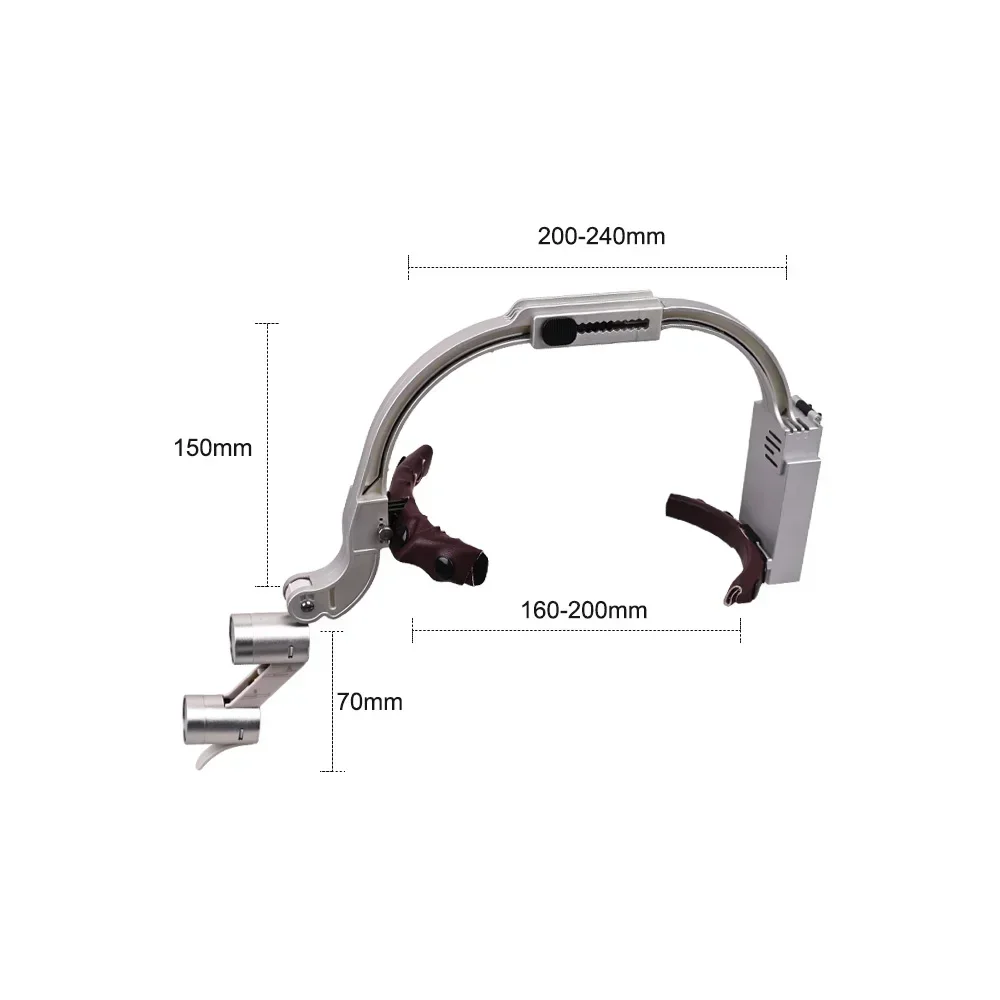 ELIJAH Dental LED 5W Lampada frontale 2.5X 3.5X Dentisit Faro chirurgico Ingrandimento Binoculare Lenti di ingrandimento Laboratorio Odontoiatria