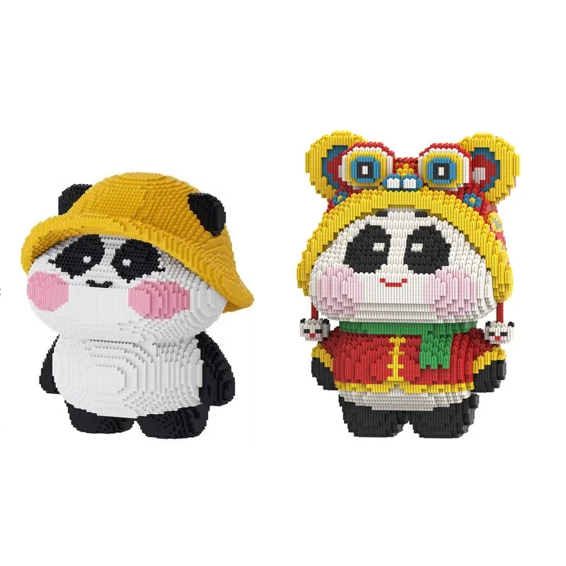 40cm Kawaii Panda Building Block Funny Animal Bear 3D Model Puzzle  Assembly Connection Mini Brick Figure Toy for Kids Gifts