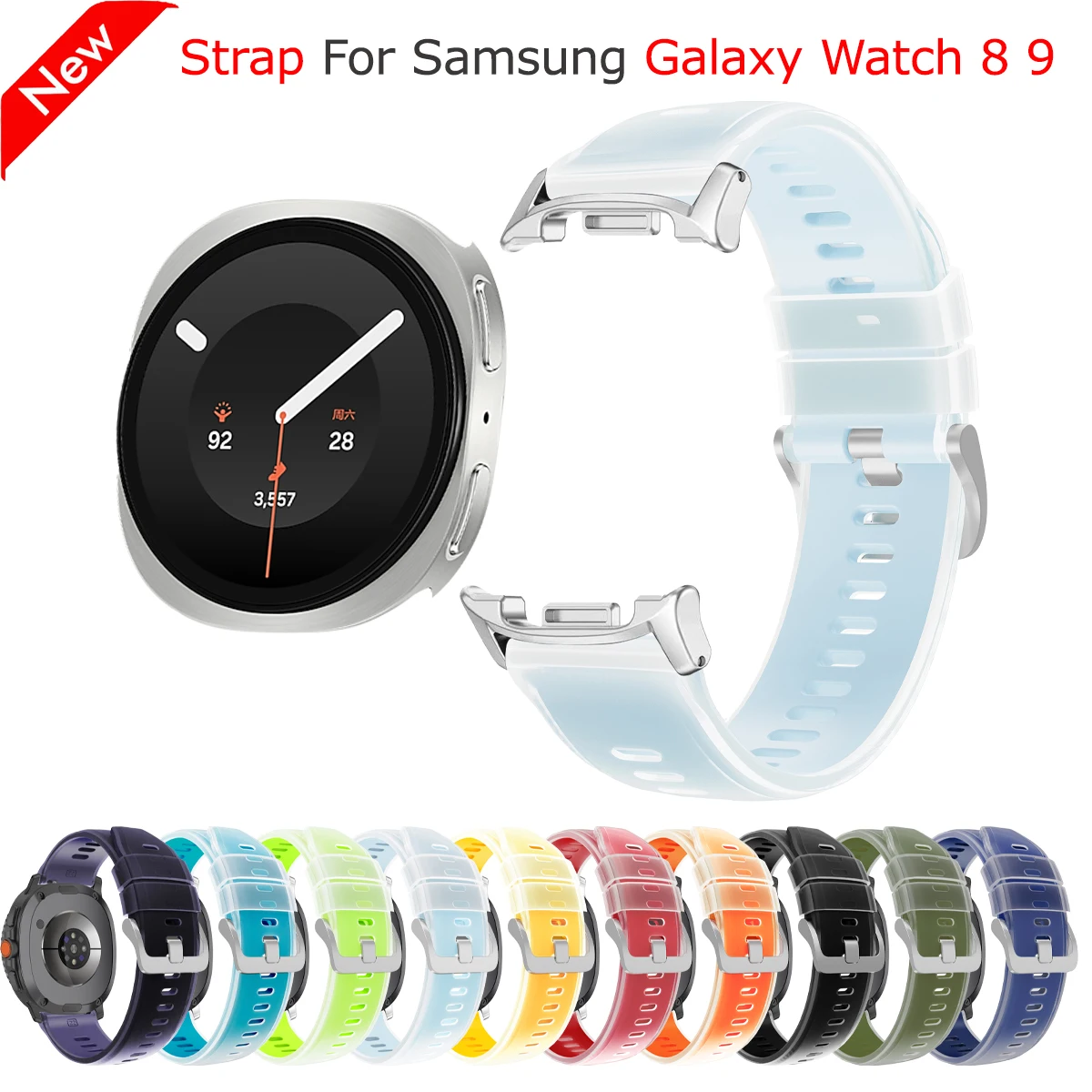Sport Band for Samsung Galaxy watch 8 44mm 40mm 8 classic 46mm Wrist Replacement Rubber Bracelet Correa for Galaxy watch 9 Strap