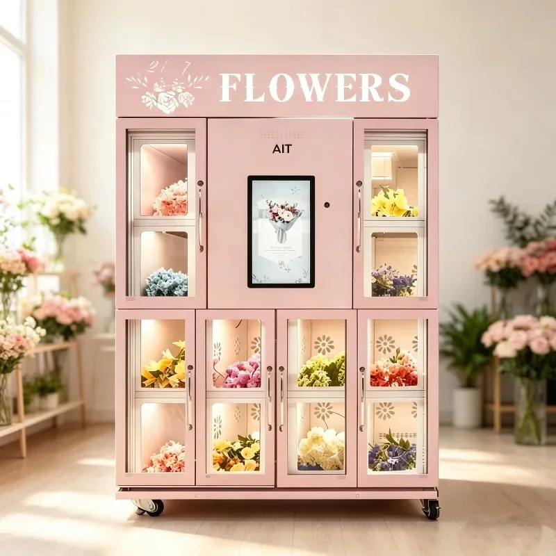 Credit Card Payment Unmanned Flower Vending Locker Custom Logo OEM CE Certified