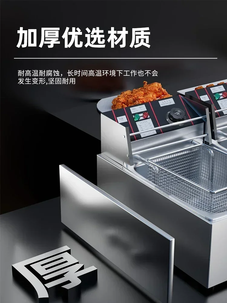 Commercial Electric Deep Fryers new deep fryer double cylinder timed constant temperature electric deep fryer stall machine